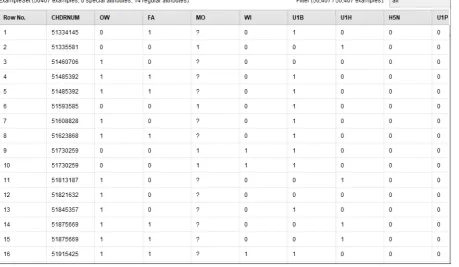 Figure 4.  Rapid Miner Data Input 