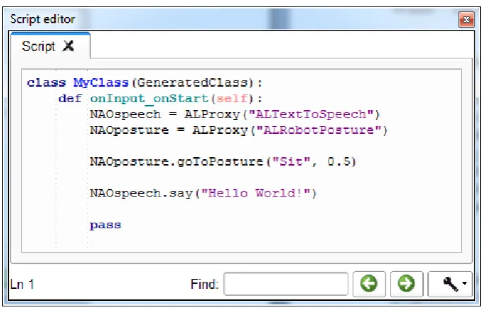 Figure 10.  Sample Python Code for Motion and Speech 