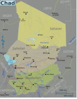 Figure 1: Geographical map of Chad [8].