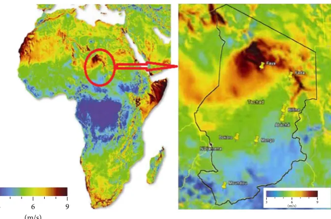 Figure 3: Wind speed pattern in Chad.