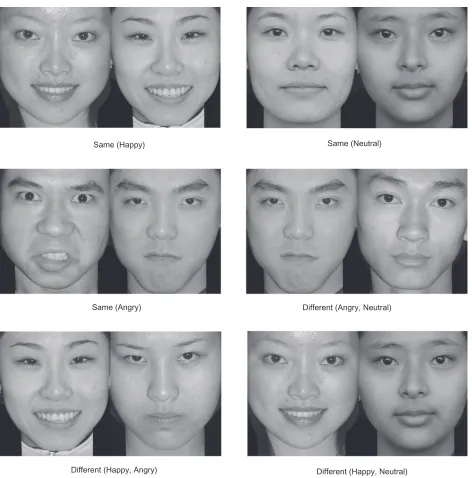 Figure 1 Stimuli materials for example in our experiment. Each stimuli consists two facial pictures