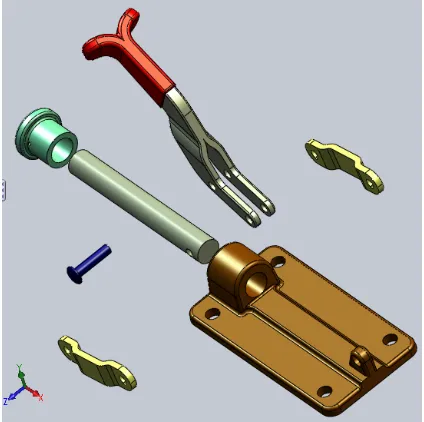Figure 7. Example of clamping fixture (exploded view)  