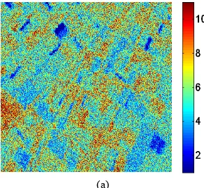 Figure 4.  Height reconstruction from only phase data using (a) 6 images and (b) 15 images 