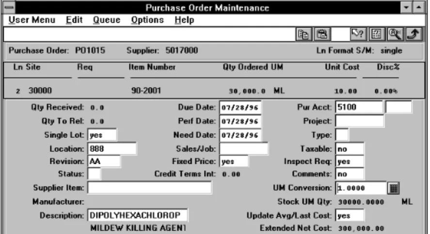 Fig. 2.3 Purchase Order  Line Items