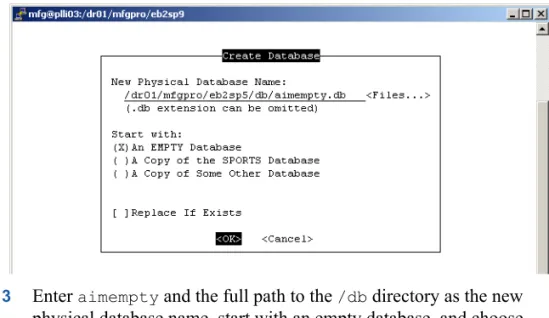 Fig. 1.2 Create the AIM  Empty Database