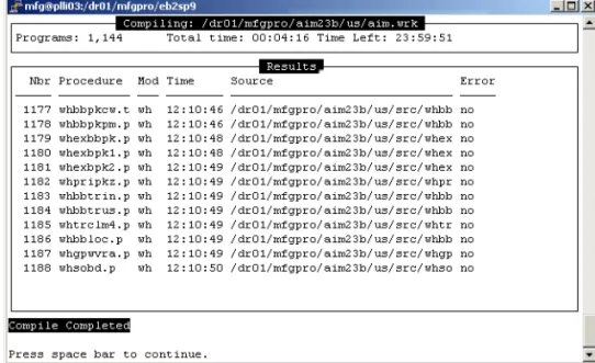 Fig. 1.10 Compile Status  Screen