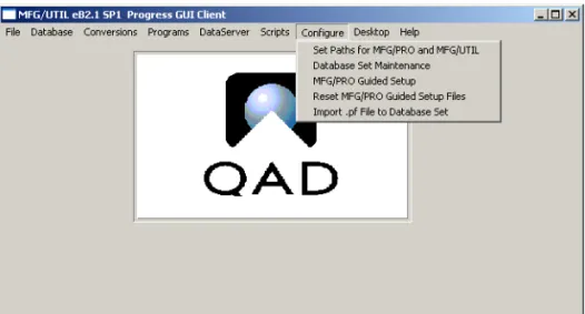Fig. 3.1 MFG/UTIL  Configure Menu