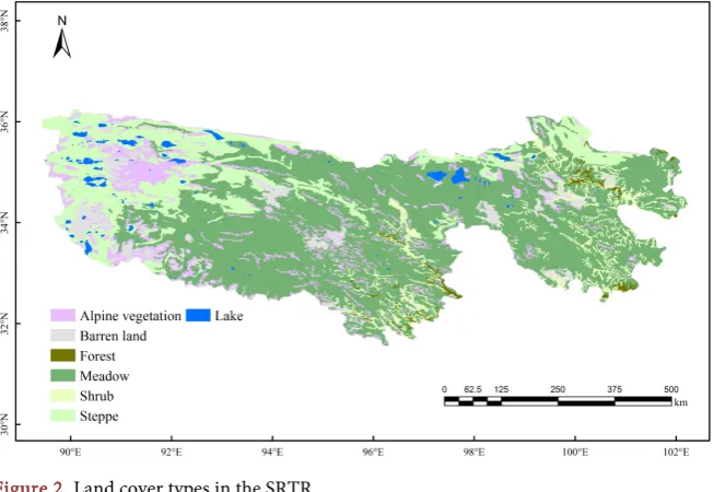Figure 2. Land cover types in the SRTR. 