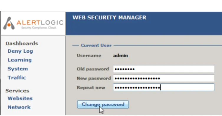 Figure 1.7. Password change page