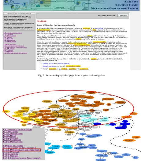 Fig. 2.  Browser displays first page from a generated navigation.  