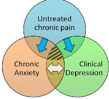 Fig 1 A simplified model for the proposed relationship among untreated chronic pain, chronic anxiety and clinical depression