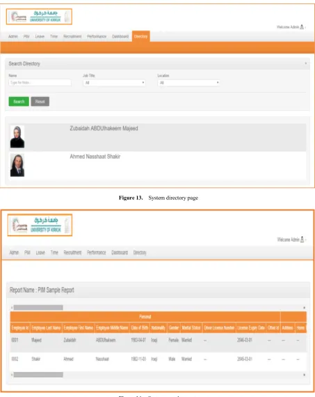 Figure 14.  System sample report 