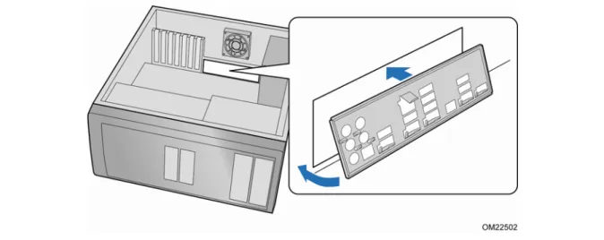 Figure 7.  Installing the I/O Shield   