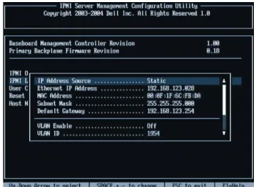 Figure 1. IPMI server management configuration utility LAN channel Figure 2. IPMI server management configuration utility address source