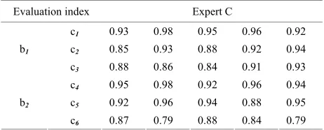 Table 4. Scoring conditions of the expert C.