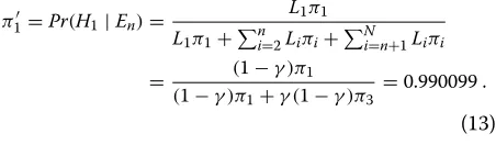 Figure 4ii shows the state of the Bayesian networkafter consideration of the fact that individual 2 does