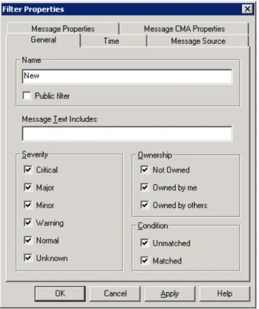 Figure 3-3 HP Operations Manager: Filter Properties Dialog Box 