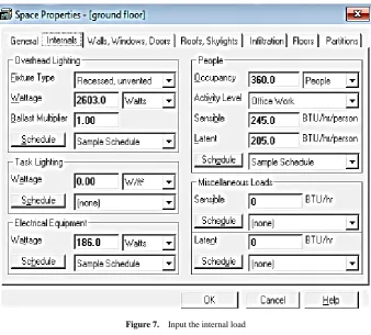 Figure 8.  Input properties of walls, window, and doors.  