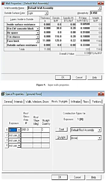 Figure 9.  Input walls properties 