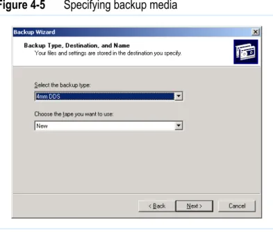 Figure 4-5 Specifying backup media