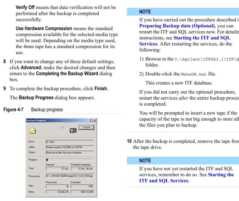 Figure 4-7 Backup progress