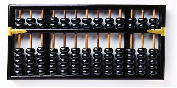 Figure 2.3: Chinese abacus (2/5 suan pan) 