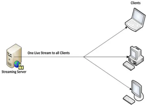 Figure 1.3: Streaming media based on Multicast [9].