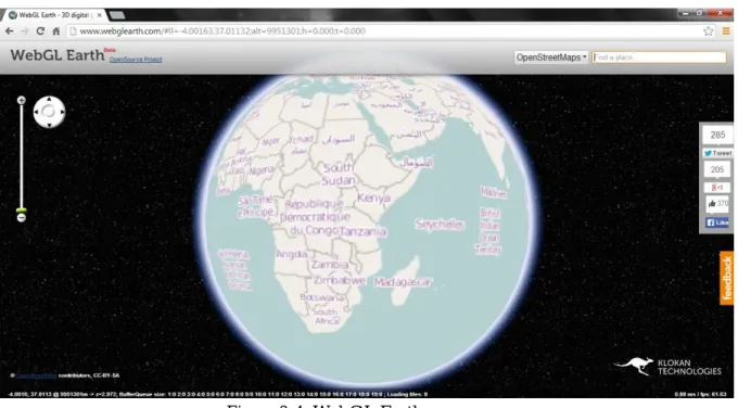 Figure 2-4: WebGL Earth appearance 