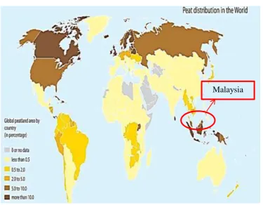 Table 2.1: Distribution area of peat in Malaysia (CREAM, 2015)  