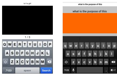 Figure 1. Interfaces in the ﬁrst pilot (left) and second pilot (right).