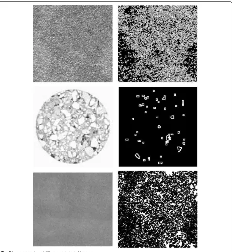 Fig. 5 Image processing of different geotechnical images