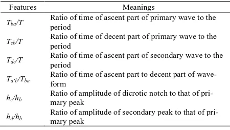 Table 2. Meanings of spatial features. 