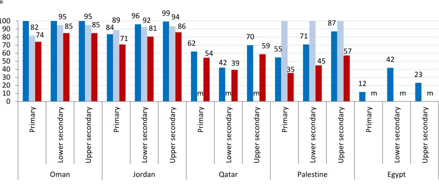 Figure 6. Computer laboratories, LAN and ICT support services by level of education, 2011 