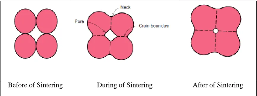 Figure 2.4: Pore effect during the sintering process [10] 