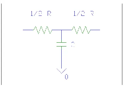 Figure 2.9: Equivalent electro thermal circuit (T equivalent circuit) used for each of the 