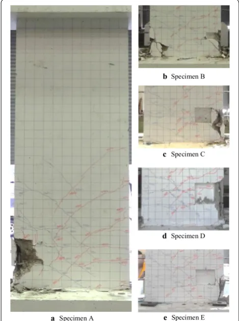 Fig. 9 Crack and failure mode of specimens at the end of the test.