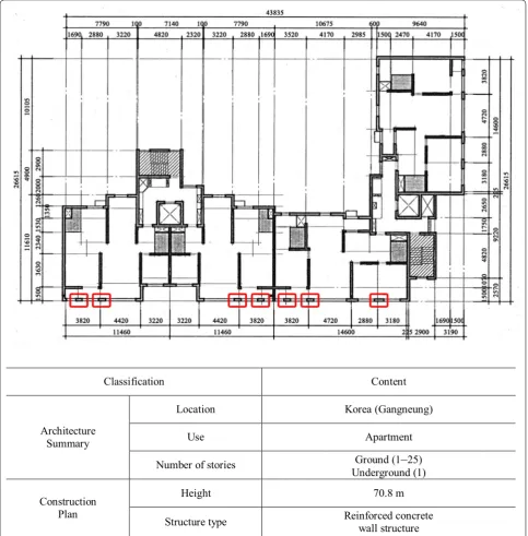 Fig. 3 Structural plan of wall‑type apartment (Case 2).