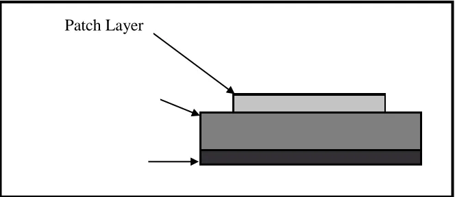 Figure 1.1 : Side view of microstrip patch antenna. 