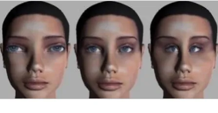 Figure 2. A virtual 3D face of the woman with changing observations obtained during the experiments with fication process, according to the observations ob-Parameters (coefficients bthe polynomials (2) and constant are unknown