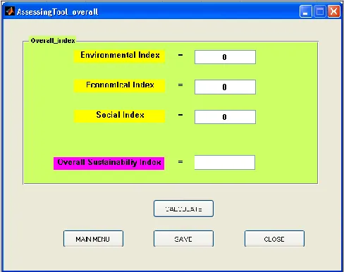 Figure 7 Page for assessing overall sustainability 