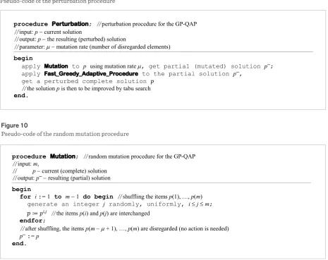 Figure 9 Pseudo-code of the perturbation procedure