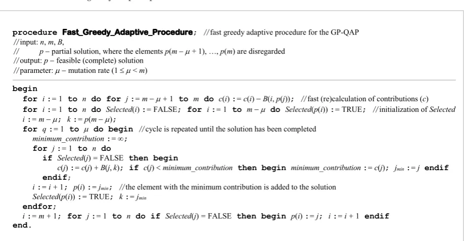 Figure 10. Pseudo-code of the random mutation procedure 