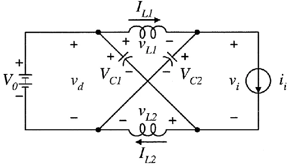 Figure 2.6: Equivalent circuit shoot-through zero state of the Z-source inverter 