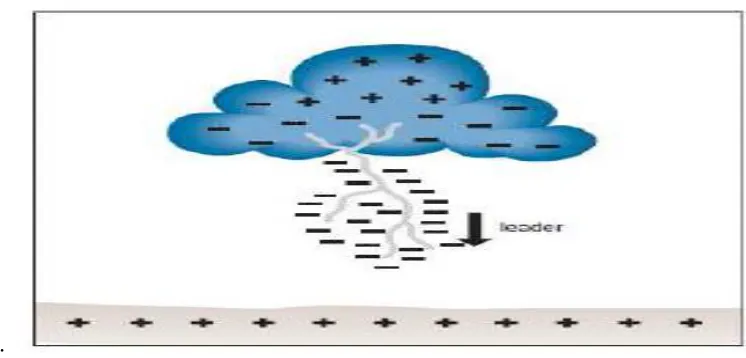 Figure 2. 1: Cloud to ground downward negative lightning [8] 