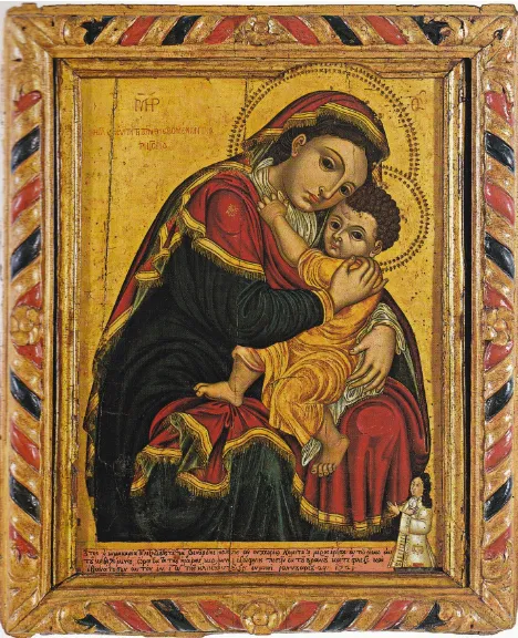 Figure 7.  Anonymous, Holy Virgin Glykophilousa, icon (1723), Greece, Athens, Byzantium and Christian Museum 