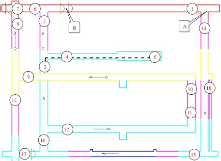 Fig. 5: The scene layout schematic of coal mine gas explosion accident 