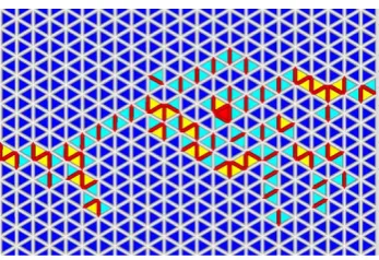Figure 6. Visualization of the lattice and cracks in 2D 