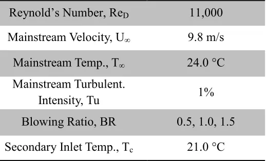 Table 1: Details on the Boundary Condition 