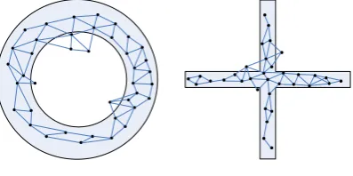 Figure 4. Use DASH to form neuron topology to simulate the distribution of the synthetic data as round and cross shapes 