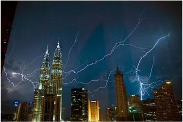 Figure 2.1: Lightning at Kuala Lumpur city [2] 